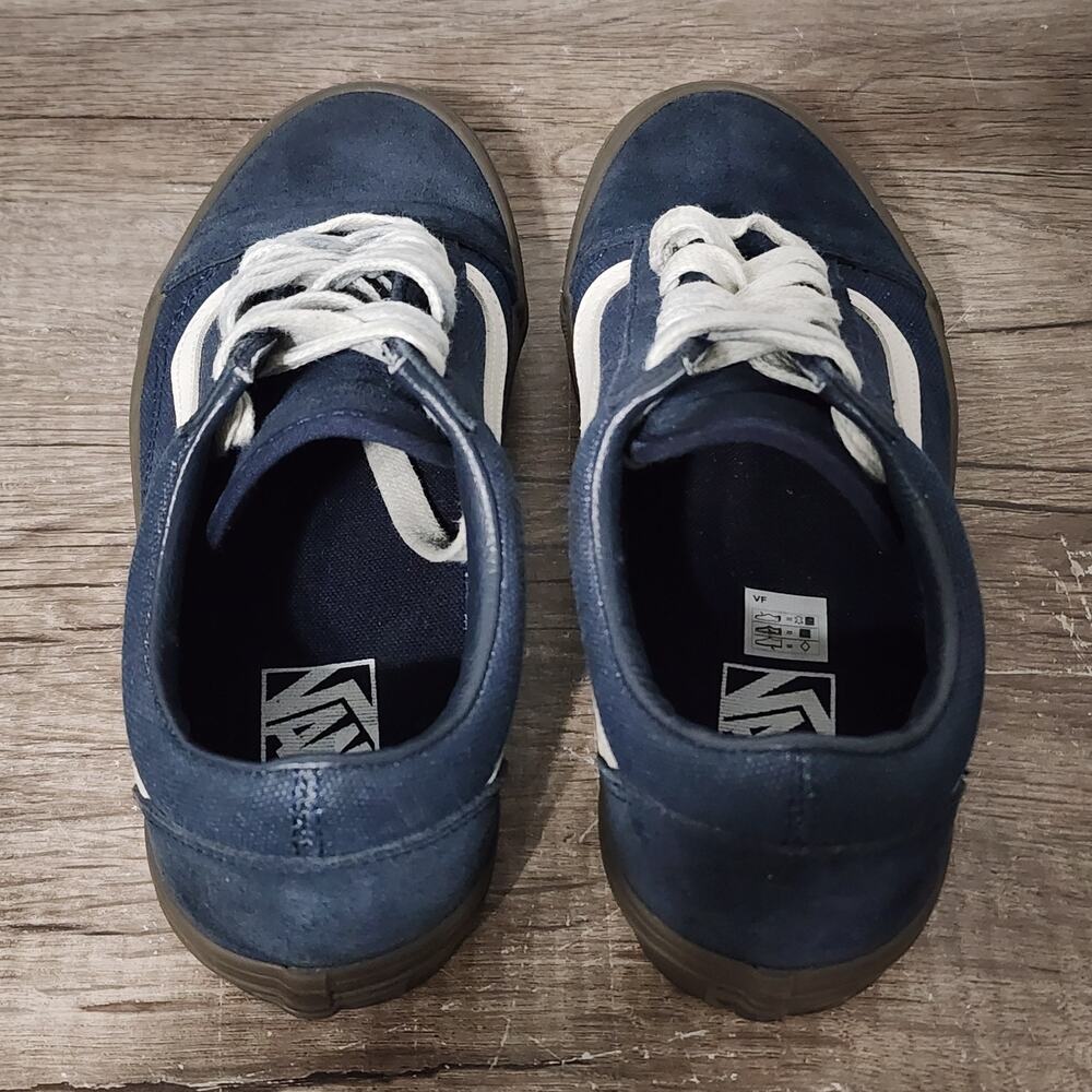 Vans Old Skool Suede Women's Athletic Skate Shoes Sneakers Size 8 Blue - Picture 8 of 9